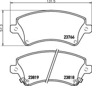 Klocki hamulcowe przód Toyota Corolla 120 Series, ZZE122, ZZE123, ZZE130  2001-2007
