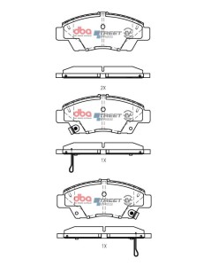 Klocki hamulcowe DBA Street Series tył Honda Civic Hybrid 2006 On Fit Hybrid  Insight Hybrid  CRZ Hybrid 2011 on  Jazz Hybrid 2013 On