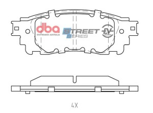 Klocki hamulcowe DBA Street Series tył Lexus Hybrid RX450H & HI  NX300h 2014 On F Toyota Alphard Hybrid 2015 On  Toyota Vellfire 2015